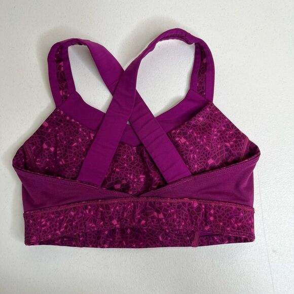 Lululemon Athletica Rack Pack Sports Bra Paradise Geo Regal Plum Multi Women 4 - Picture 11 of 13